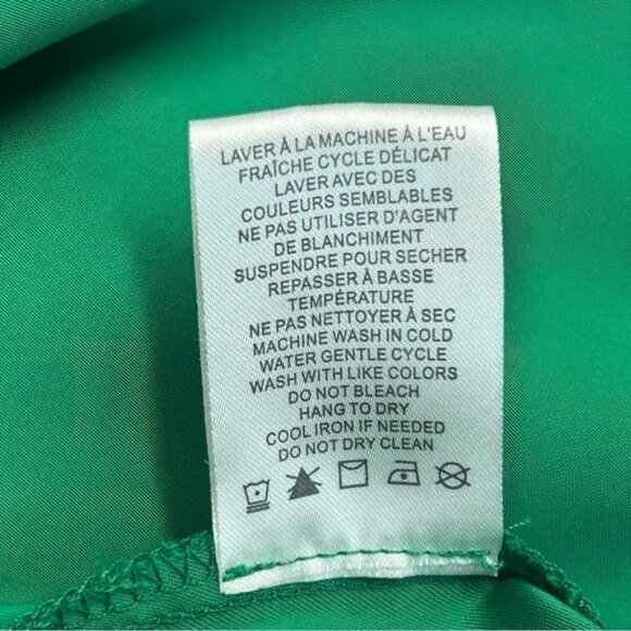 Rachel Zoe green satin effect flowy high waisted pull on trouser dress pants S - Picture 4 of 10